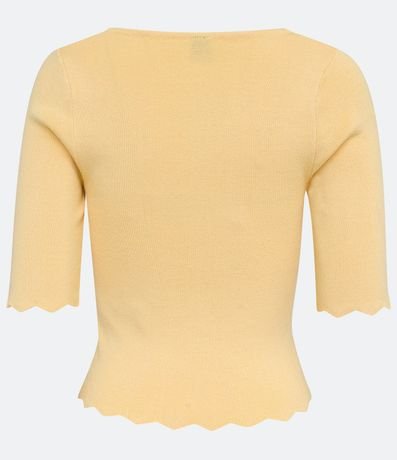 Blusa de Punto con Escote Cuadrado y Volados en la Barra 7