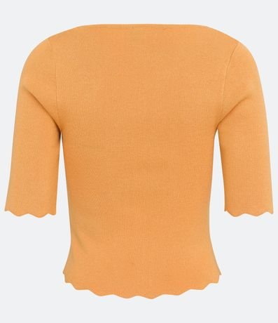 Blusa de Punto con Escote Cuadrado y Volados en la Barra 6