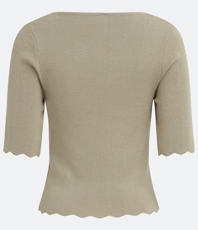 Blusa de Punto con Escote Cuadrado y Volados en la Barra 6