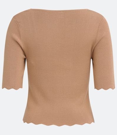 Blusa de Punto con Escote Cuadrado y Volados en la Barra 6