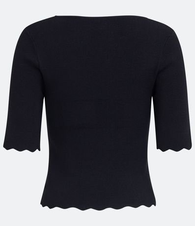 Blusa de Punto con Escote Cuadrado y Volados en la Barra 7