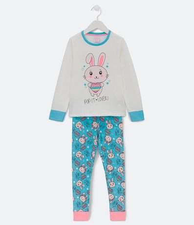 Pijama Largo Infantil con Estampado Conejo y Pop it - Talle 1 a 8 años 1
