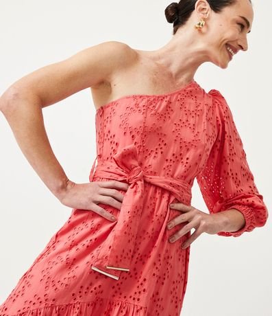 Vestido New Midi en Laise con Hombro Asimétrico 4