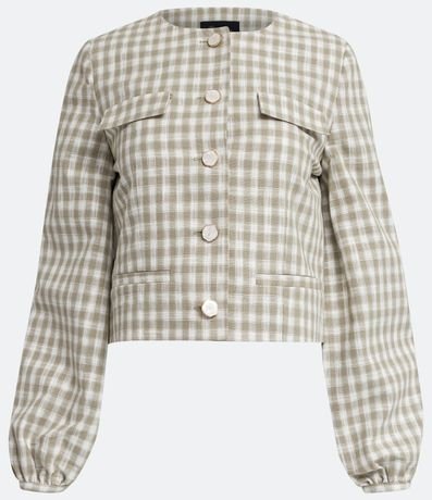 Campera en Algodón con Estampado de Cuadros 5