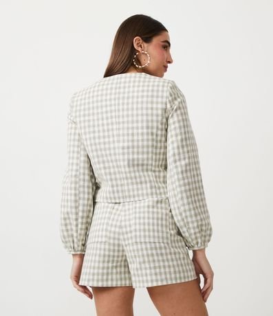 Campera en Algodón con Estampado de Cuadros 3