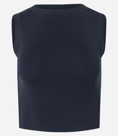 Blusa Musculosa Cropped en Viscosa Acanalada 5