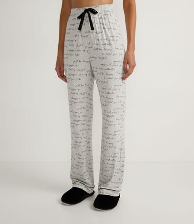 Pantalón de Pijama en Viscolycra con Estampado en Lettering 1