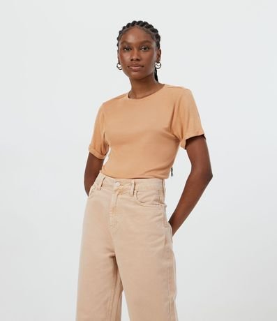 Blusa en Viscosa con Manga Plegada