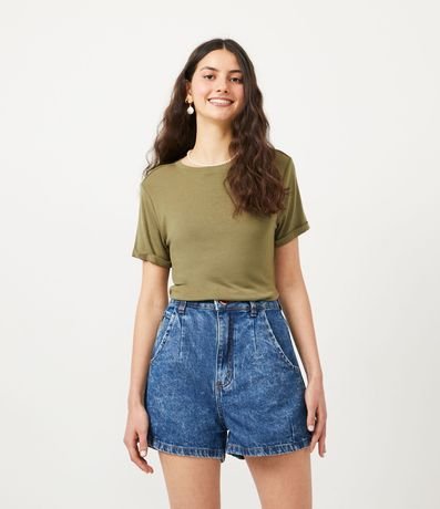 Blusa en Viscosa con Manga Plegada