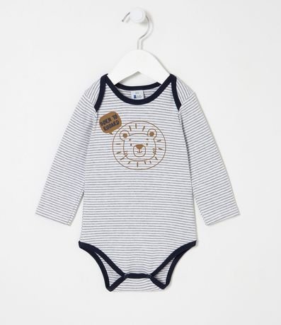 Body Infantil con Estampado Carita de León en Outline - Talle 0 a 18 meses 1