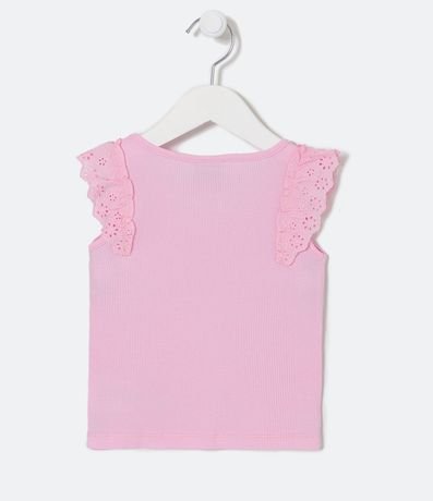 Blusa Musculosa Infantil con Volados Broderie - Talle 1 a 5 años 2