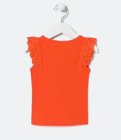 Blusa Musculosa Infantil con Volados Broderie - Talle 1 a 5 años 2