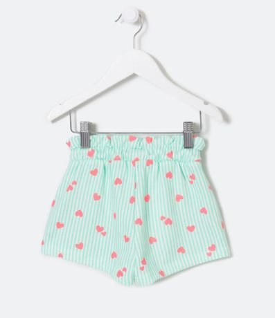 Short Infantil Rayado con Estampado de Corazones - Talle 1 a 5 años 2