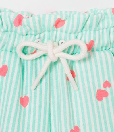 Short Infantil Rayado con Estampado de Corazones - Talle 1 a 5 años 3