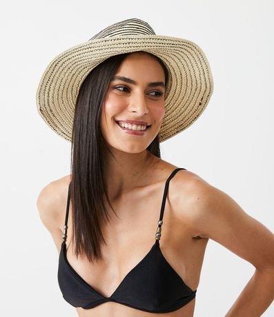 Sombrero de Playa con Ala Média y Rayas 1