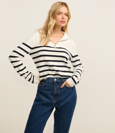 Pantalón Mom en Jeans con Cintura Alta y Costura Aparente 4