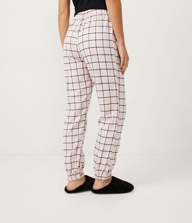 Pantalón de Pijama en Franela con Estampado de Cuadros y Elástico en la Barra 3