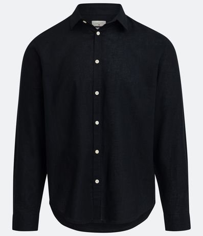 Camisa Comfort Básica en Lino Manga Larga 6