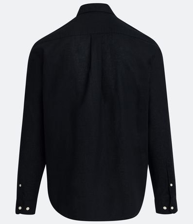 Camisa Comfort Básica en Lino Manga Larga 7