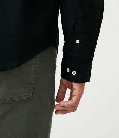 Camisa Comfort Básica en Lino Manga Larga 5