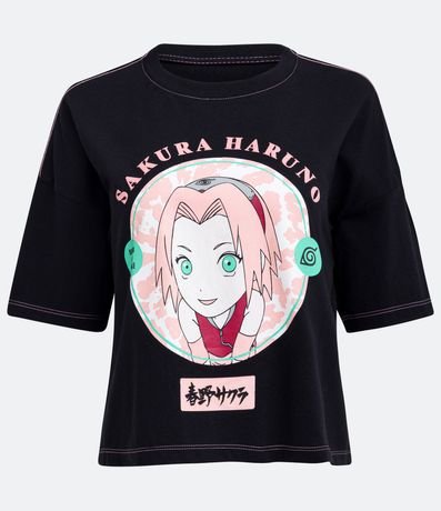 Blusa Cropped en Algodón con Estampado Sakura Haruno 5