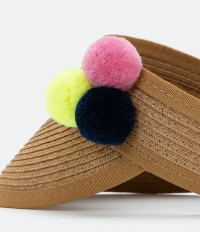 Visera Infantil en Paja con Pompones 4