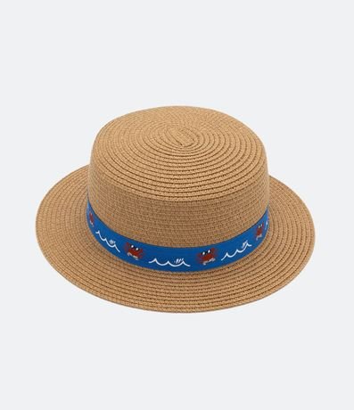 Sombrero Infantil de Playa en Paja con Banda Estampada 1