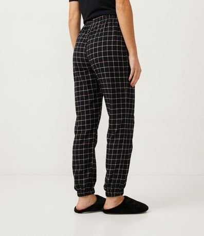 Pantalón de Pijama en Franela con Estampado Cuadros y Elástico na Barra 3