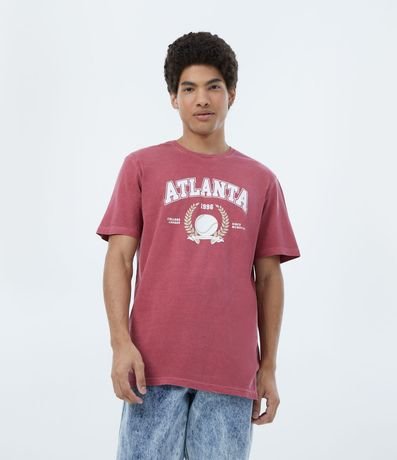 Remera en Media Malla Manga Corta con Lettering "Atlanta" 1