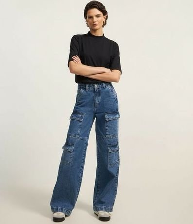 Blusa en Algodón con Cuello Alto y Manga Corta 3