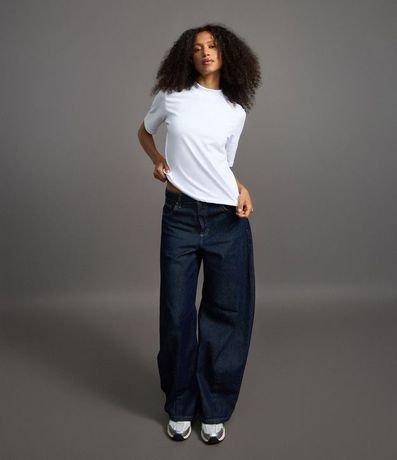 Blusa en Algodón con Cuello Alto y Manga Corta 2