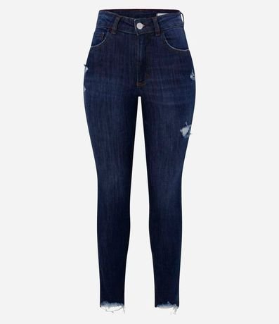 Pantalón Skinny Jeans Lisa con Desgastes y Barra Deshilachada 6