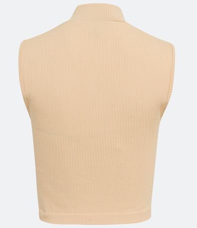 Blusa Musculosa en Poliamida Acanalada con Cuello Alto 7