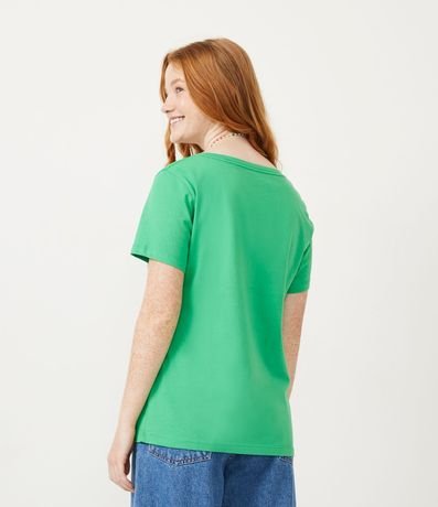 Blusa Básica en Algodón con Escote V y Manga Corta 3