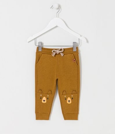 Pantalón Infantil en Algodón Estampado de Ositos con Orejitas - Talle 0 a 18 meses 1