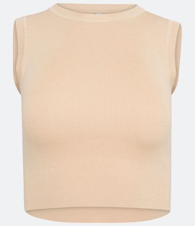 Blusa Musculosa Cropped en Viscosa Acanalada 5