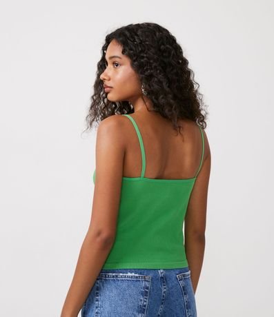 Blusa Musculosa en Poliamida Acanalada con Tirantes Finos 3