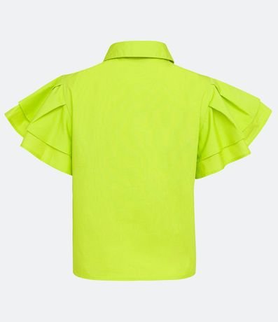 Camisa en Algodón con Manga Corta y Volados 6