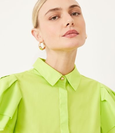 Camisa en Algodón con Manga Corta y Volados 4