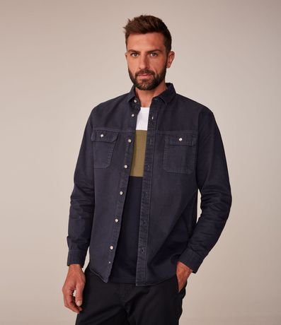 Camisa Lisa en Sarga