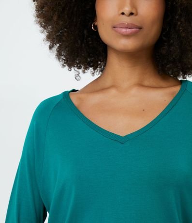 Blusa Básica en Viscosa sin Sisa con Manga 3/4 5