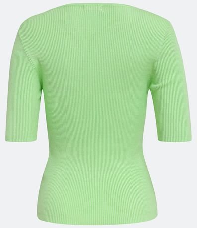 Blusa de Punto Acanalada con Cuello Barco 6