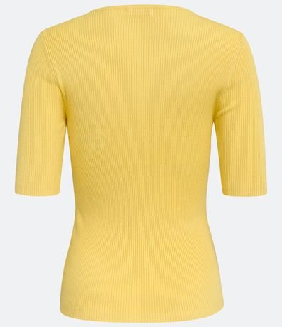 Blusa de Punto Acanalada con Cuello Barco 6