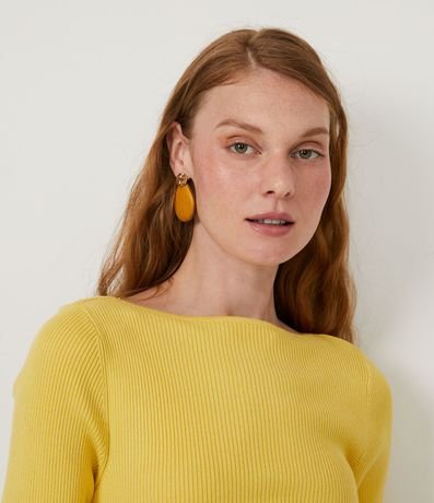 Blusa de Punto Acanalada con Cuello Barco 4