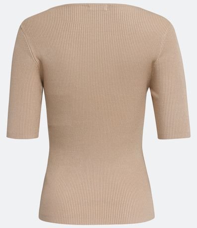 Blusa de Punto Acanalada con Cuello Barco 6