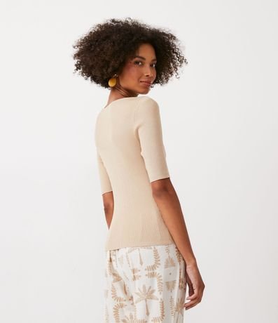 Blusa de Punto Acanalada con Cuello Barco 3