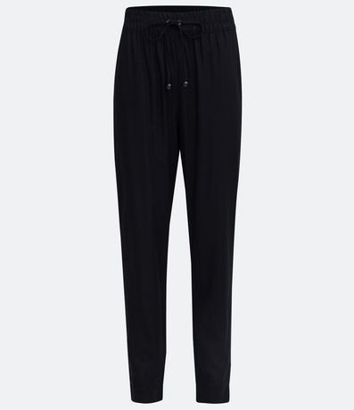 Pantalón Fluido en Viscolino con Cintura Elástica y Cordón para Ajuste