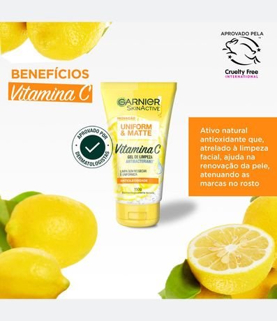 Gel Limpiador Facial Antibacteriano Garnier Uniform & Matte Vitamina C 150ml 2