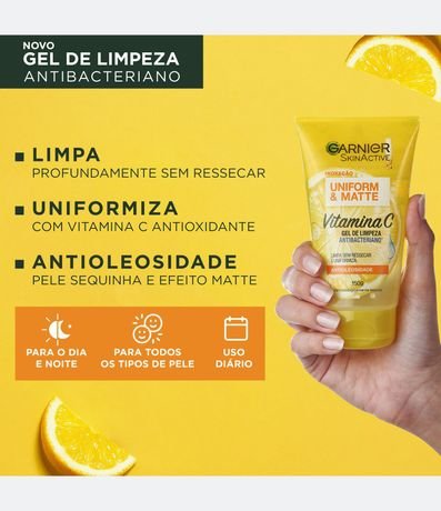 Gel Limpiador Facial Antibacteriano Garnier Uniform & Matte Vitamina C 150ml 3