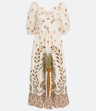 Vestido Midi en Algodón con Estampado de Cocoteros 5